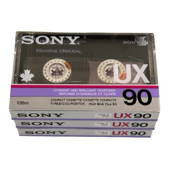 SONY UX 90 Cassette Tape Type II (CrO2) Japan SEALED NEW Microfine Uniaxial - Picture 5 of 7